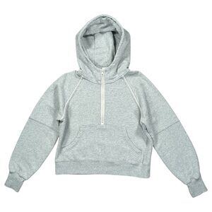 Offline By Aerie Women’s Gray Half Zip Throwback Cropped Hoodie Size Small